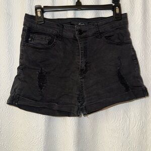 Classic Black Denim Jean Shorts